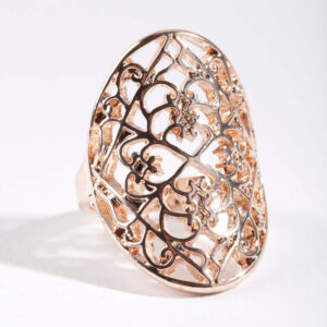Rose Filigree Shield Ring
