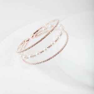 Rose Pearl Cup Chain Cuff