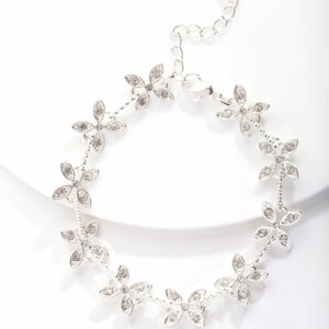 Crystal Silk Flower Bracelet