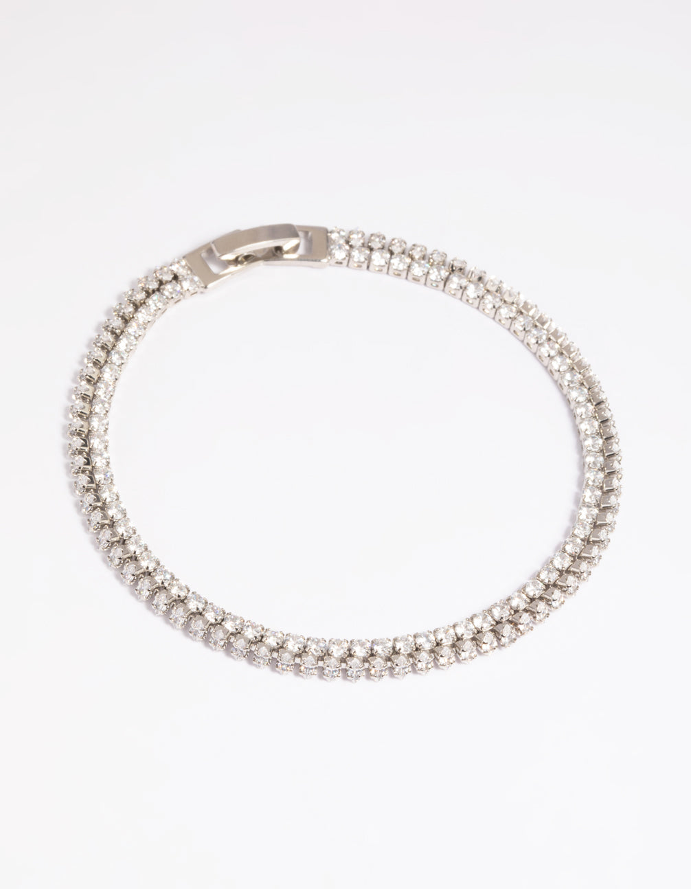 Rhodium Layered Tennis Bracelet