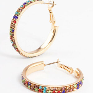 Medium Double Cupchain Hoop Earrings