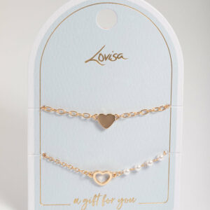 Open Heart & Pearl Bracelet Pack