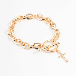 Open Circle & Bar Cross Bracelet