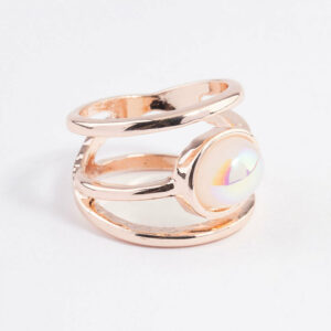 Rose Iridescent Oval Ring