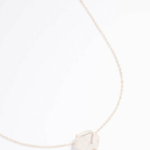 Rose Clear Quartz  Shard Cage Necklace