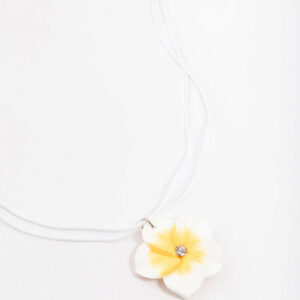 Rhodium Rope Frangipani Short Necklace