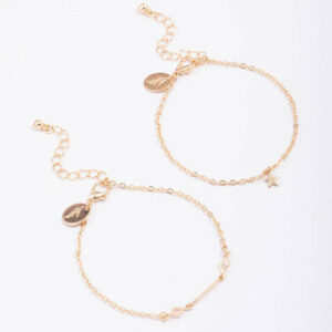 Geometric Chain Star Bracelet Pack