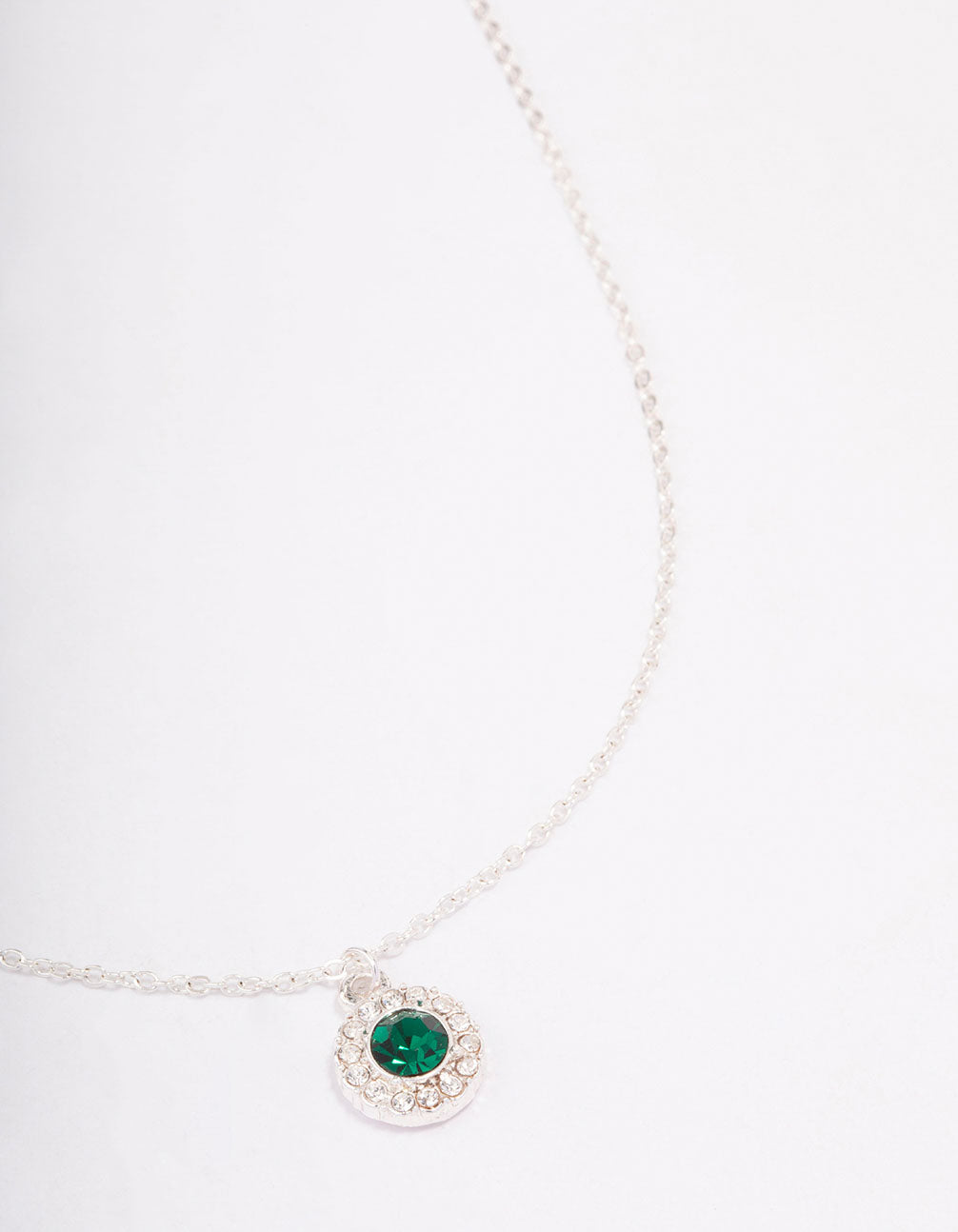Emerald Halo Pendant Necklace
