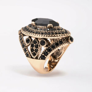 & Black Grand Marquise Cocktail Ring