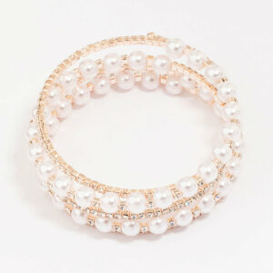 Rose Pearl & Wrapped Bracelet
