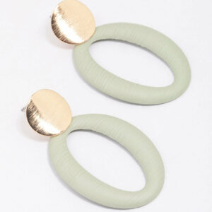 Disc Textured Oval Earrings