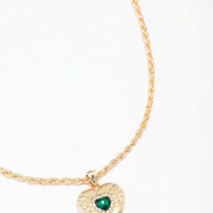 Twisted Rope Heart Pendant Necklace