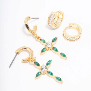 Emerald Cross Earring Pack