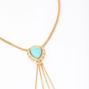 Turquoise Stone Bolo Chain Necklace