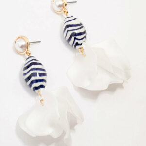 Pearl Petal & Beaded Drop Earrings