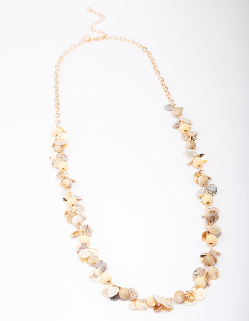 Beaded Shell Cluster Necklace