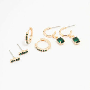 Emerald Stud Earring 3-Pack