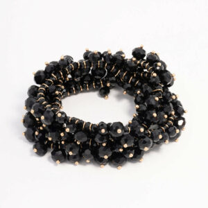Black Beaded Textured Bracelet