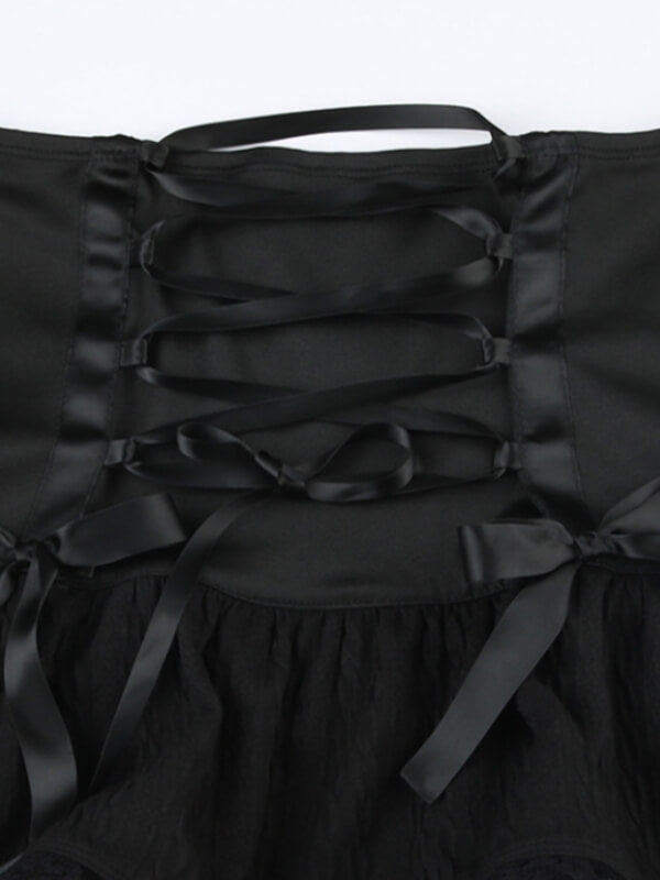 Dark ribbon lace skirt - Image 5