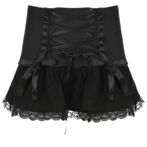 Dark ribbon lace skirt
