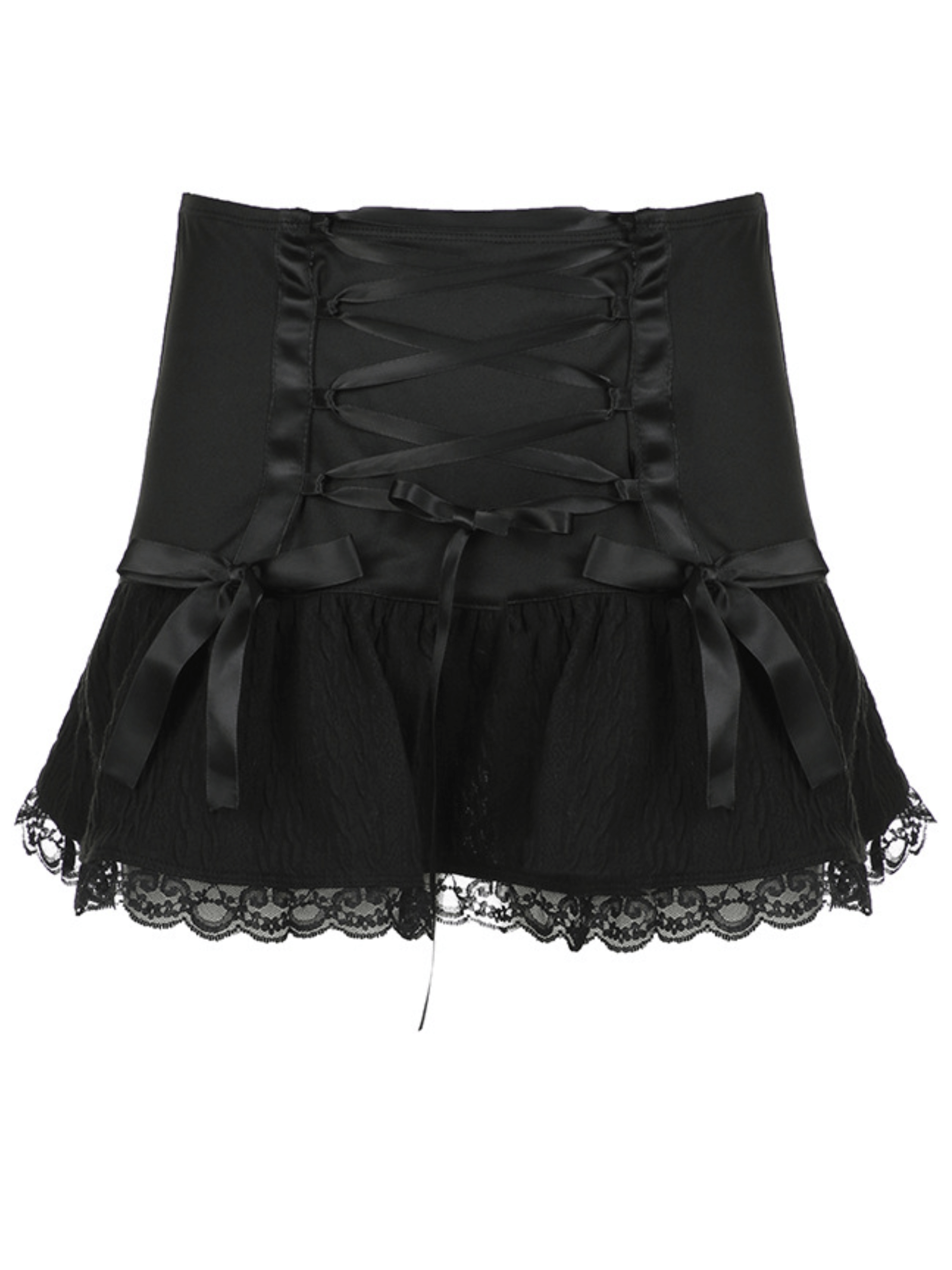 Dark ribbon lace skirt