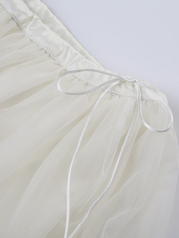 Pearl white tulle skirt - Image 5