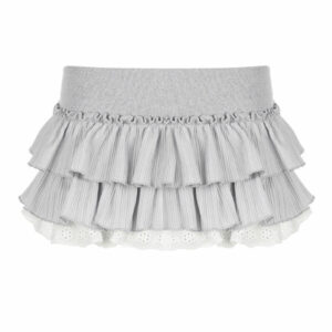 Ruffled layers mini skirt