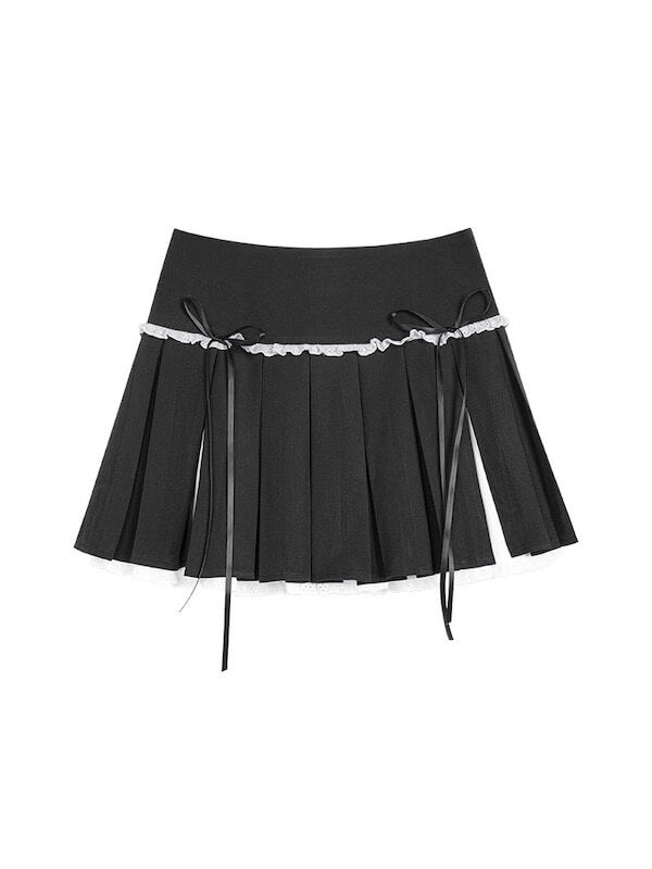 Soft bow lace patchwork skirt - Image 4