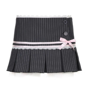 Sweet bow lace academia skirt