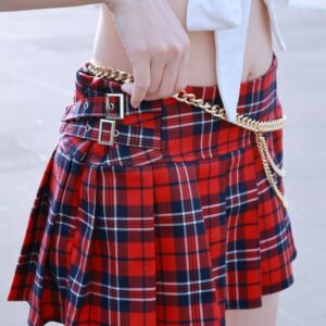 Vintage plaid mini skirt