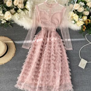 Stylish A Line Long Sleeve Dress P261