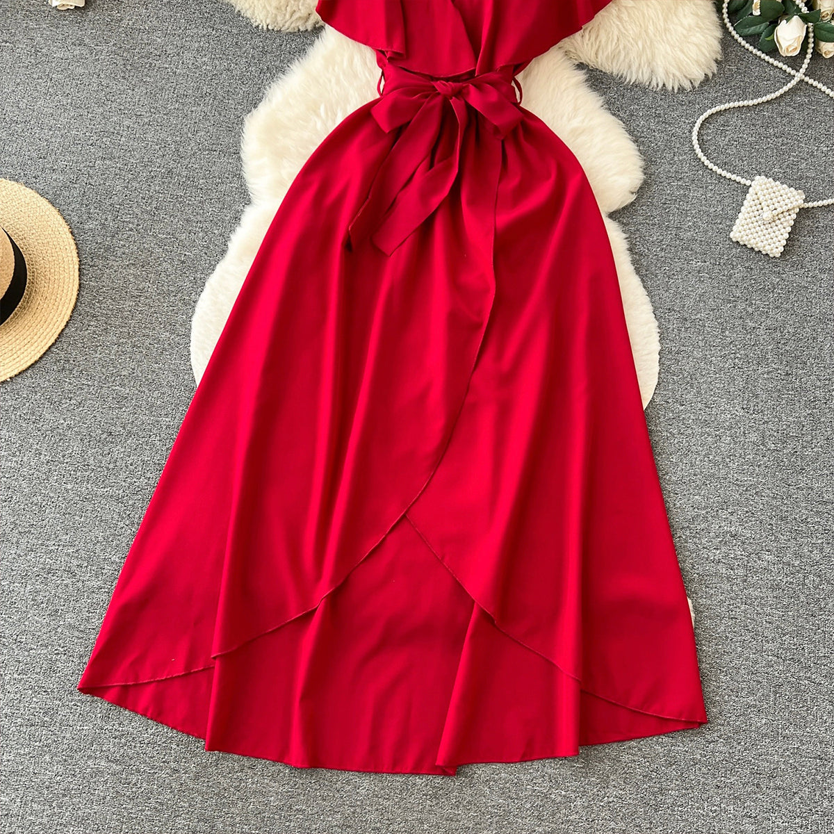 Cute V-neck Dress, A-line Fashion Dress P262 - Image 3