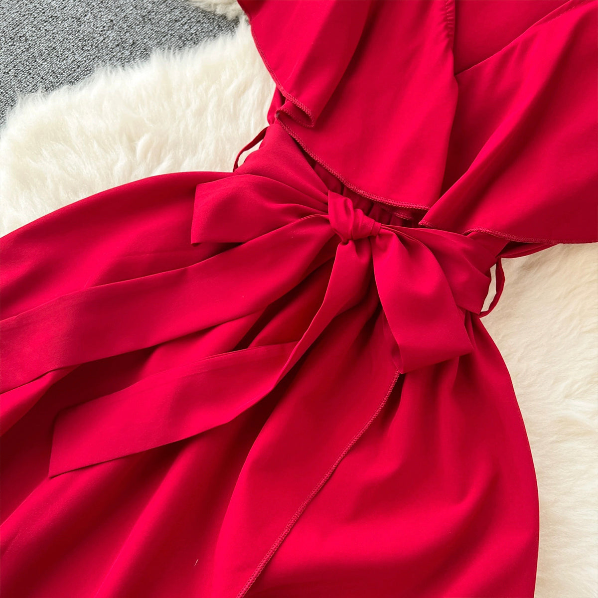 Cute V-neck Dress, A-line Fashion Dress P262 - Image 4