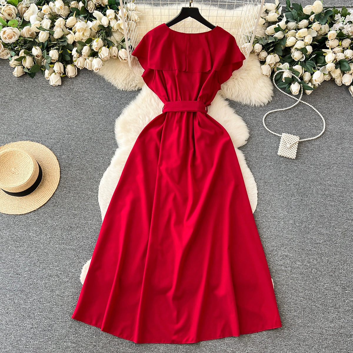 Cute V-neck Dress, A-line Fashion Dress P262 - Image 5