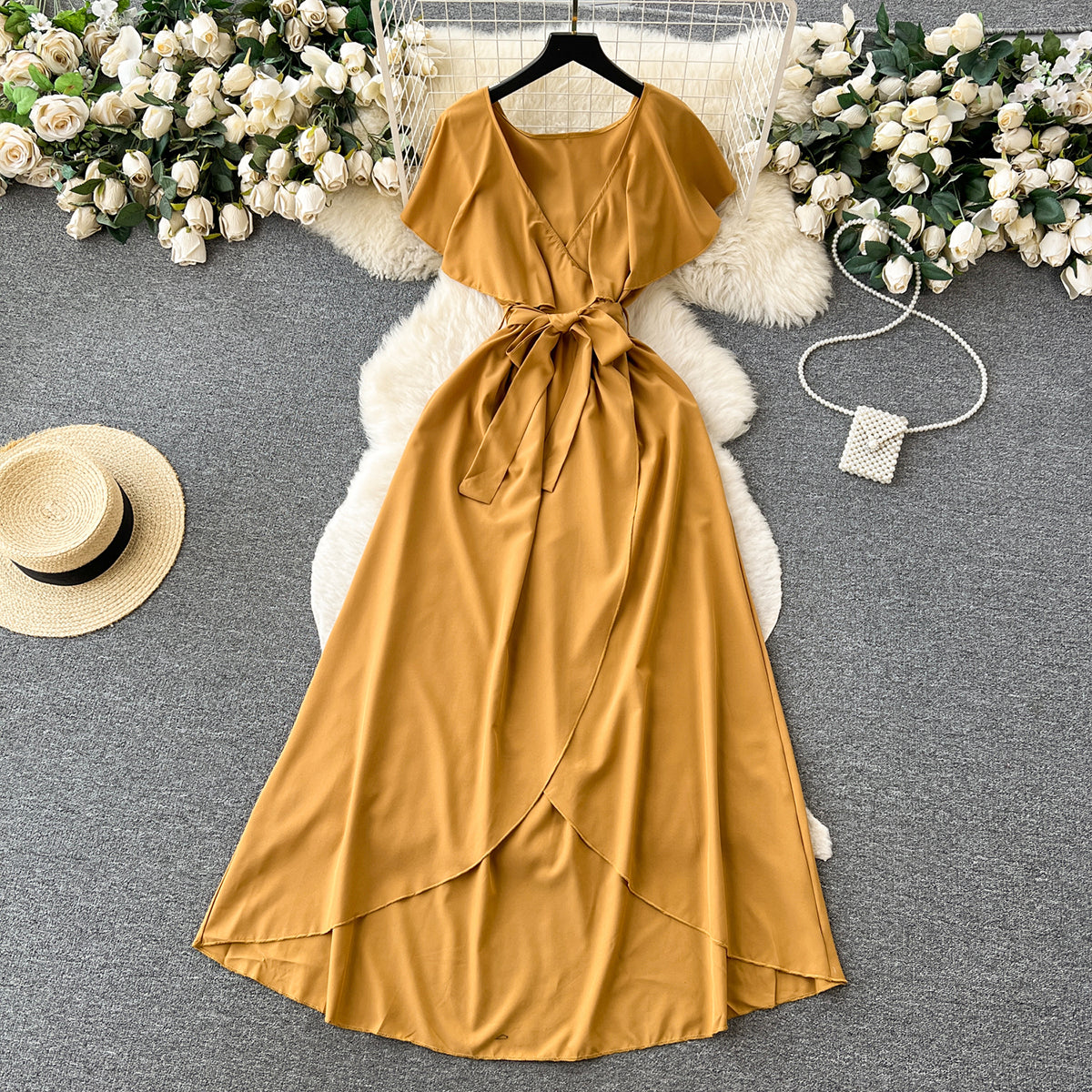 Cute V-neck Dress, A-line Fashion Dress P262 - Image 8